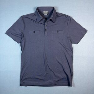 G/FORE Mens Short Sleeve Dual Pocket Golf Polo Shirt Charcoal Grey Size Large